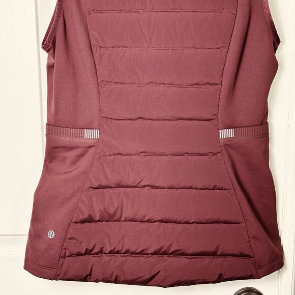 Lululemon Womens Vest Down For It All Goose Down Vest Size 8 D.Red 700 Fill $148 - Picture 7 of 13
